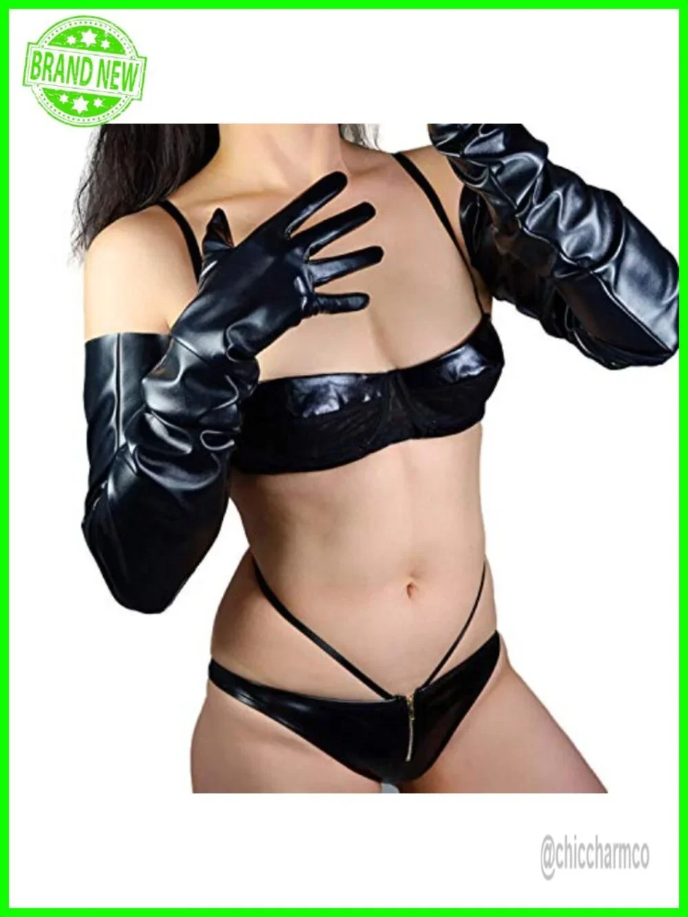 Faux Leather Oversized 35-Inch Shoulder Length Opera Gloves